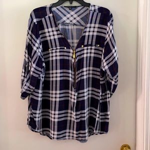 Adorable navy blue and white top